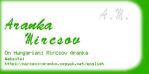 aranka mircsov business card